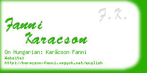 fanni karacson business card